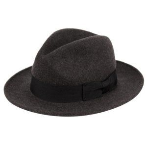Unisex Charcoal Milano Wool Fedora Hat